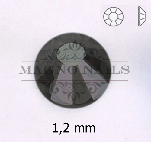 Glas Ministrasssteine rund - Jet Hematite Nail Art Nails Nagel Nögel Nailart